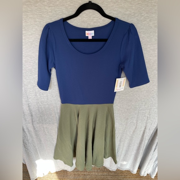 LuLaRoe Dresses & Skirts - Brand New LuLaRoe Size S Royal Blue and Olive Nicole Dress